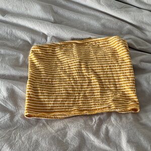 Yellow Striped Women's Tube Top Size Small